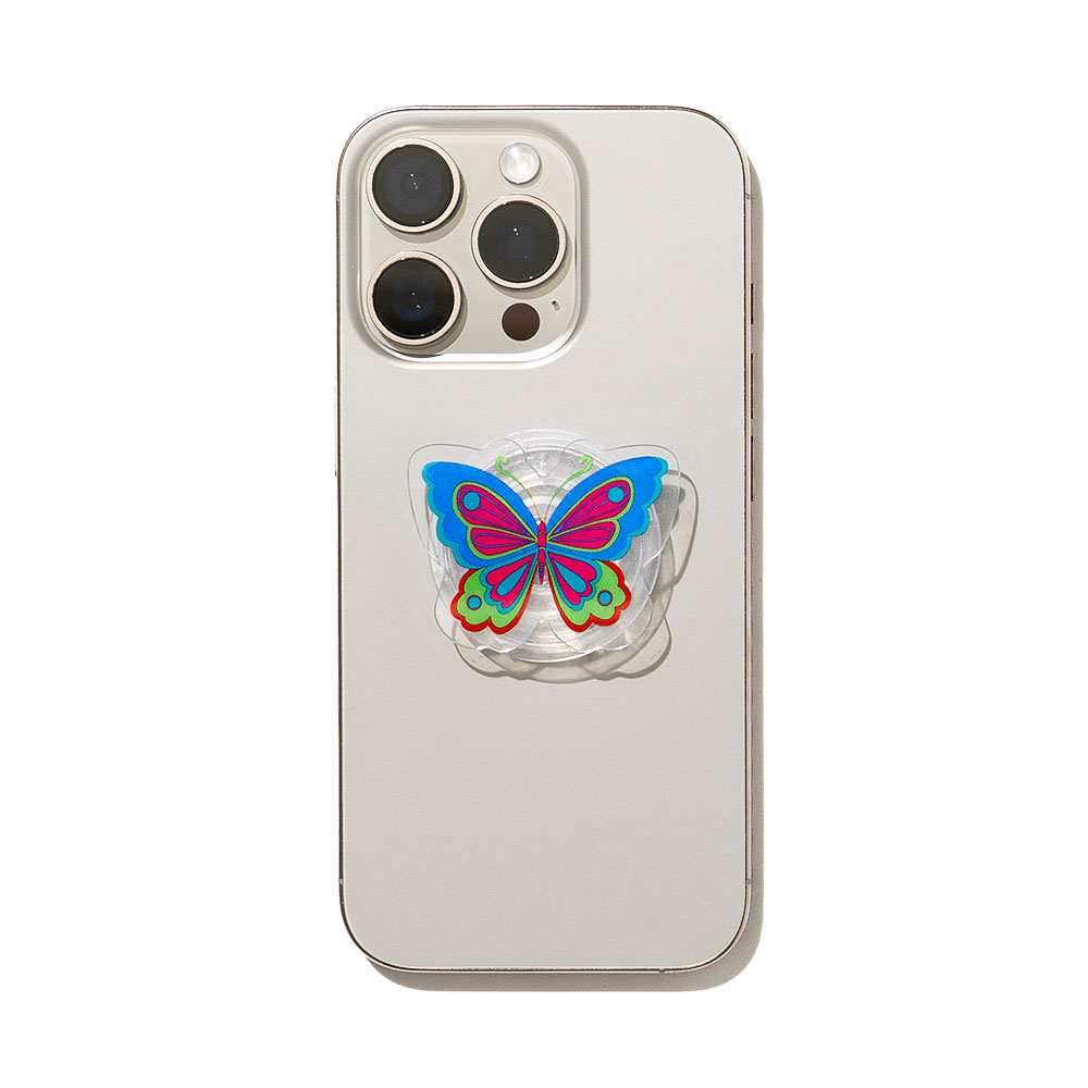 スマホグリップ　スマホに装着した画像